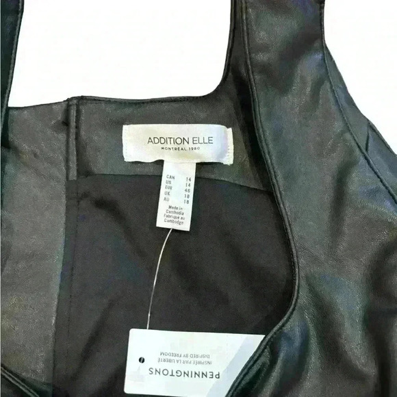 Addition Elle Dress Women's Size 14 Faux Leather NWT - Picture 1 of 8